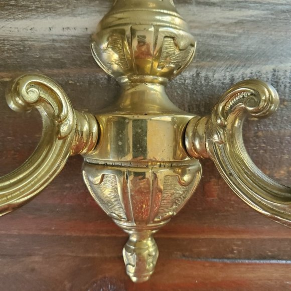 Vintage Mod Dep Brass Wall Sconce Candle Holder - Picture 3 of 15